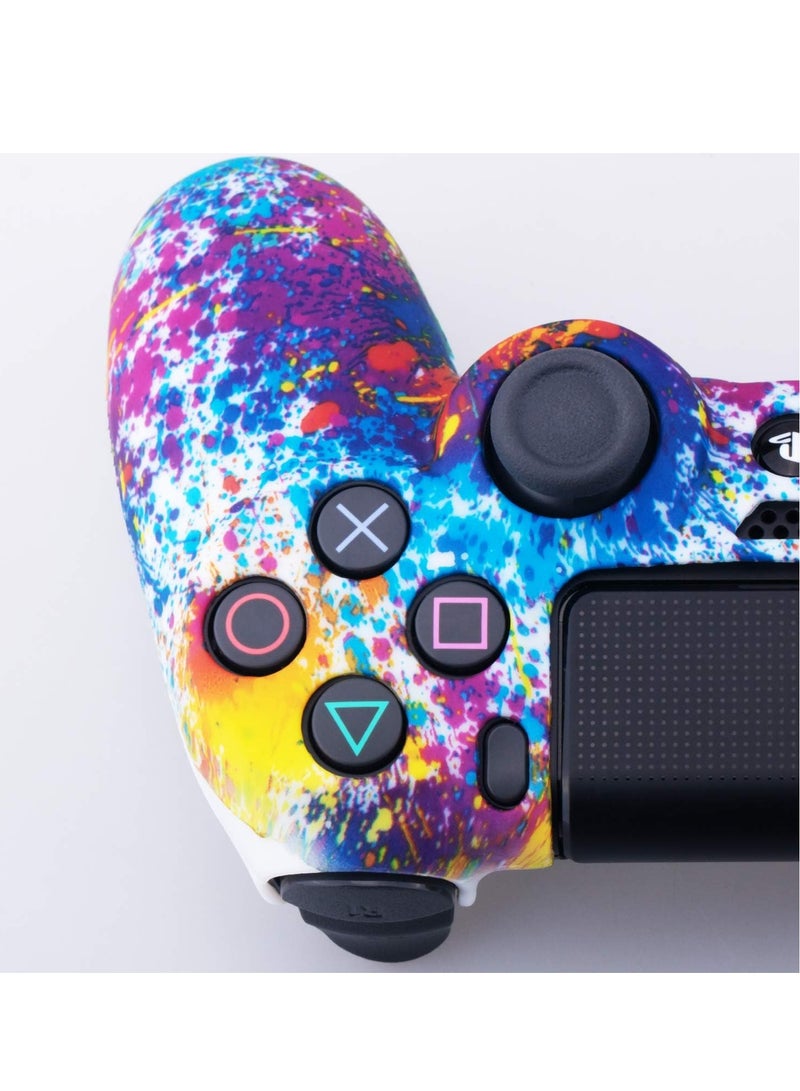 كينسو غطاء سيليكون مموه بالطباعة المائية لجهاز التحكم Sony PS4/Slim/Pro Dualshock 4 × 1 (طلاء مرشوش) مع مقابض إبهام × 8. - Image 5