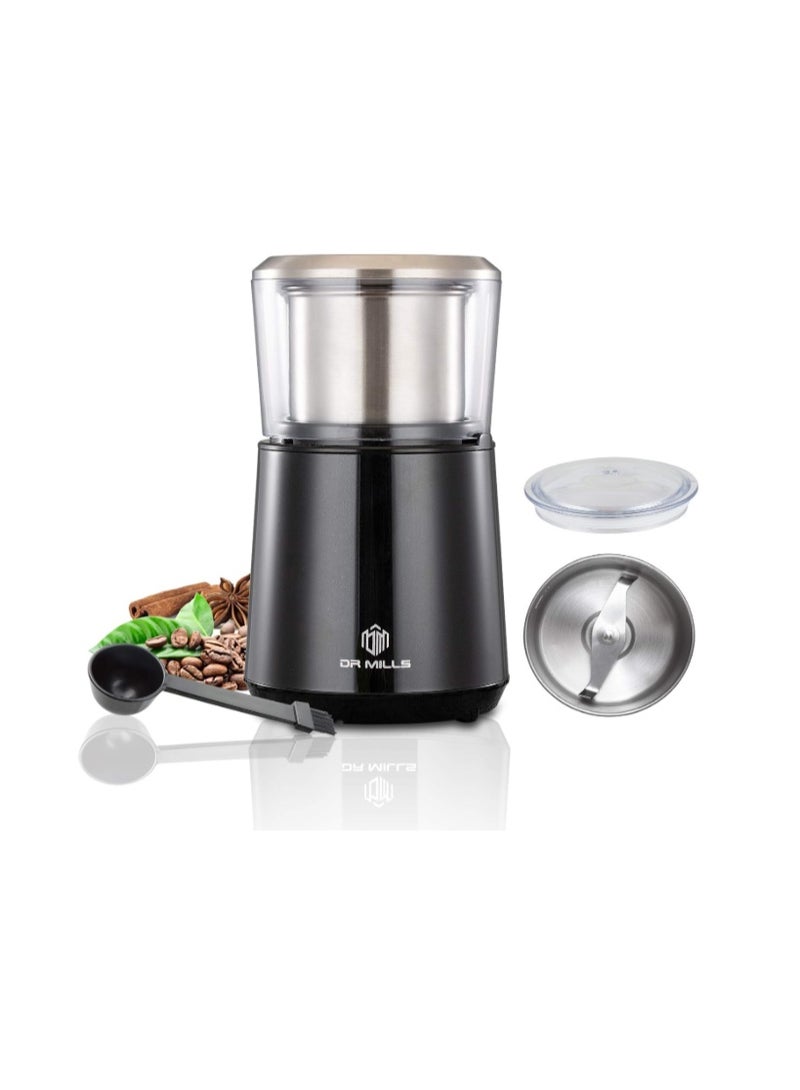 DR MILLS DM-7451 Electric coffee grinder, Dried Spice, nut, herb Grinder, detachable cup, Dishwashable, SUS304 stianlees steel - Image 1