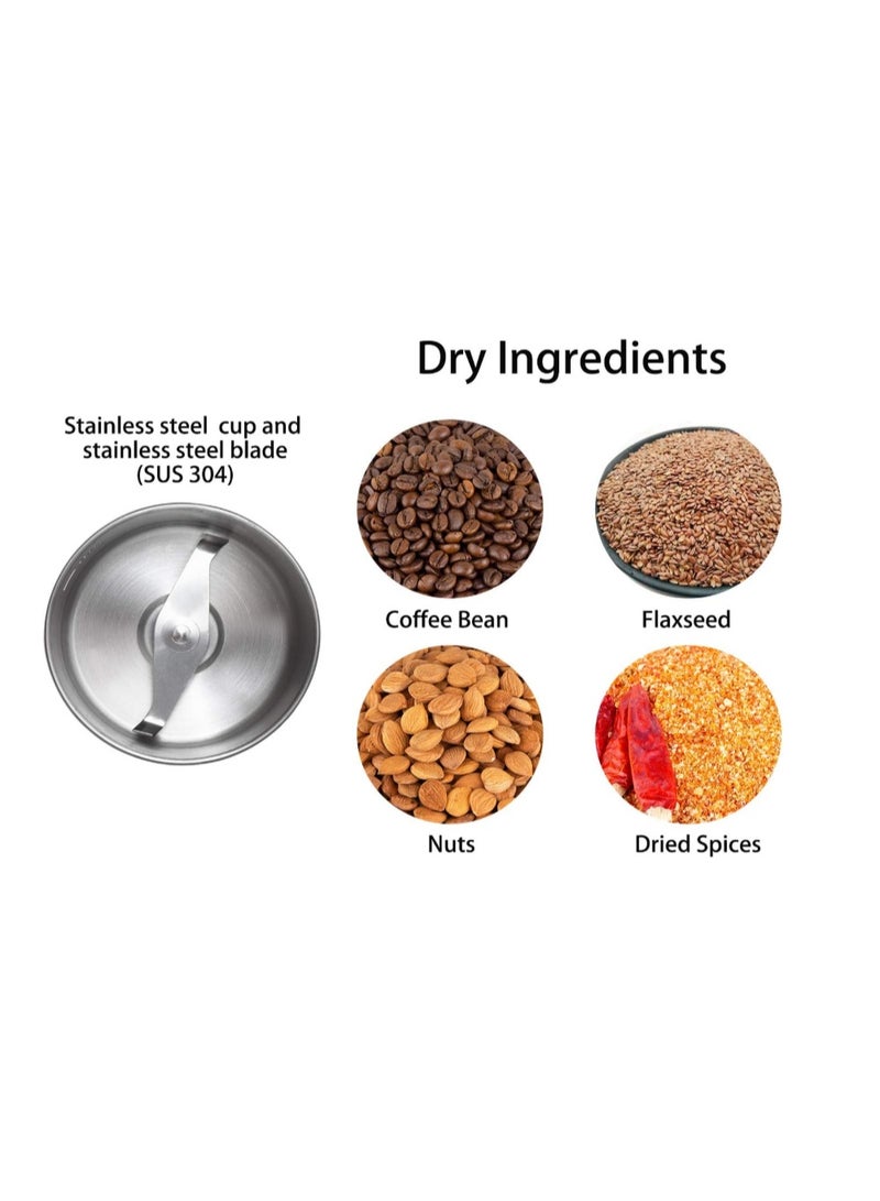 DR MILLS DM-7451 Electric coffee grinder, Dried Spice, nut, herb Grinder, detachable cup, Dishwashable, SUS304 stianlees steel - Image 5