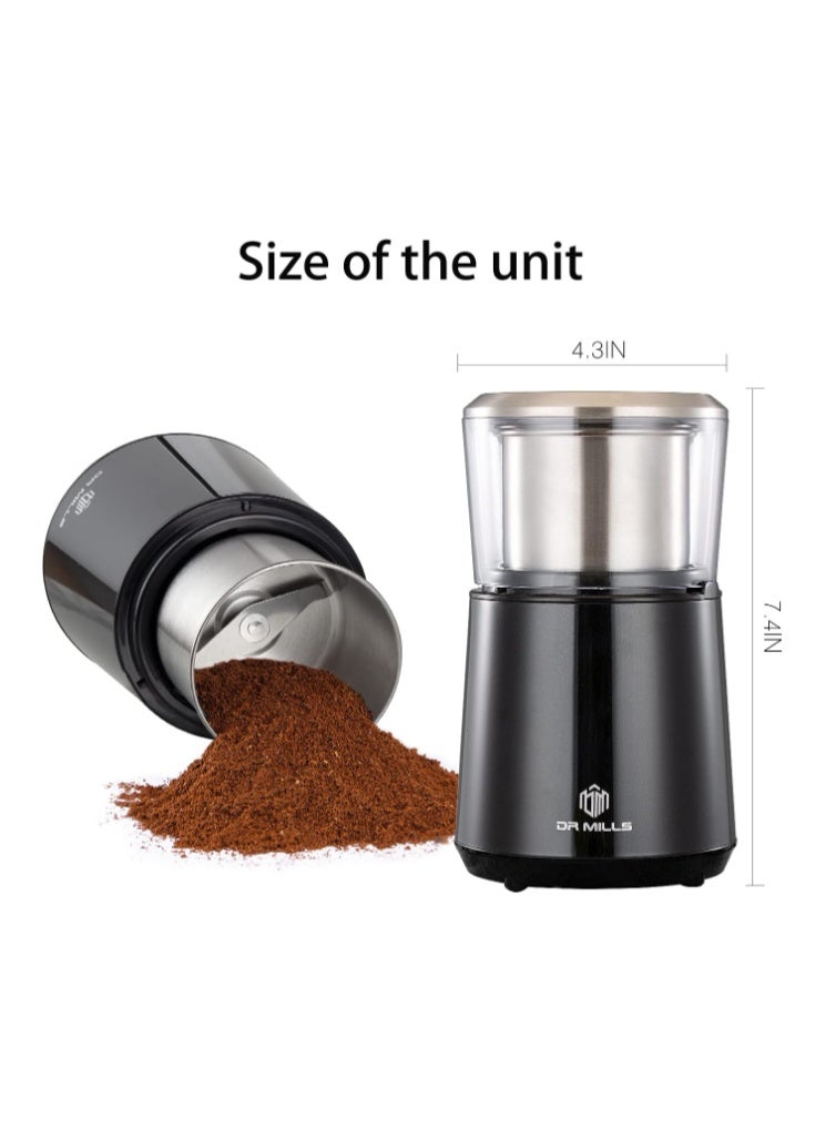 DR MILLS DM-7451 Electric coffee grinder, Dried Spice, nut, herb Grinder, detachable cup, Dishwashable, SUS304 stianlees steel - Image 3