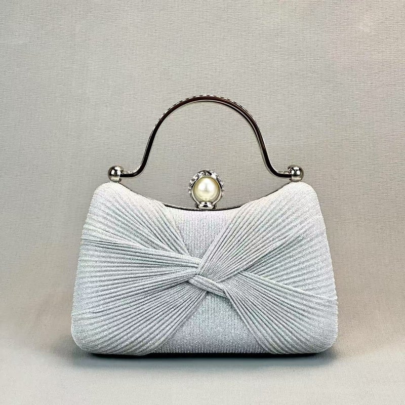 Pleated Evening Bag Women's Elegant Clutch Crossbody Shoulder Bag - Image 3