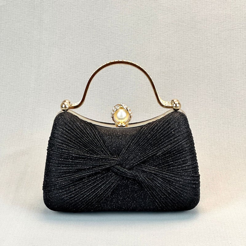 Pleated Evening Bag Women's Elegant Clutch Crossbody Shoulder Bag - Image 2