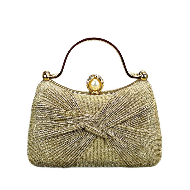 Pleated Evening Bag Women's Elegant Clutch Crossbody Shoulder Bag - Image 5