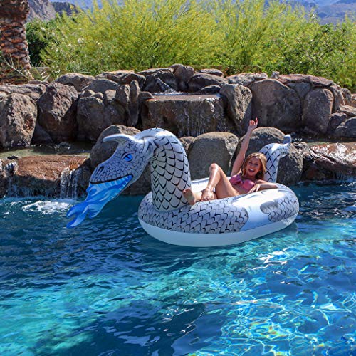 GoFloats Giant Inflatable Pool Floats - Choose Unicorn, Dragon, Flamingo, Swan, or Bull - Includes Drink Float - Image 3