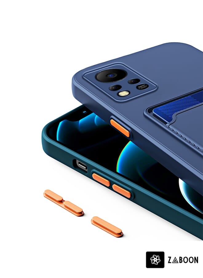 Zaboon Protective Case Cover For Infinix Hot 11s NFC Skin Feel Card Contrast Color Button TPU - Image 5