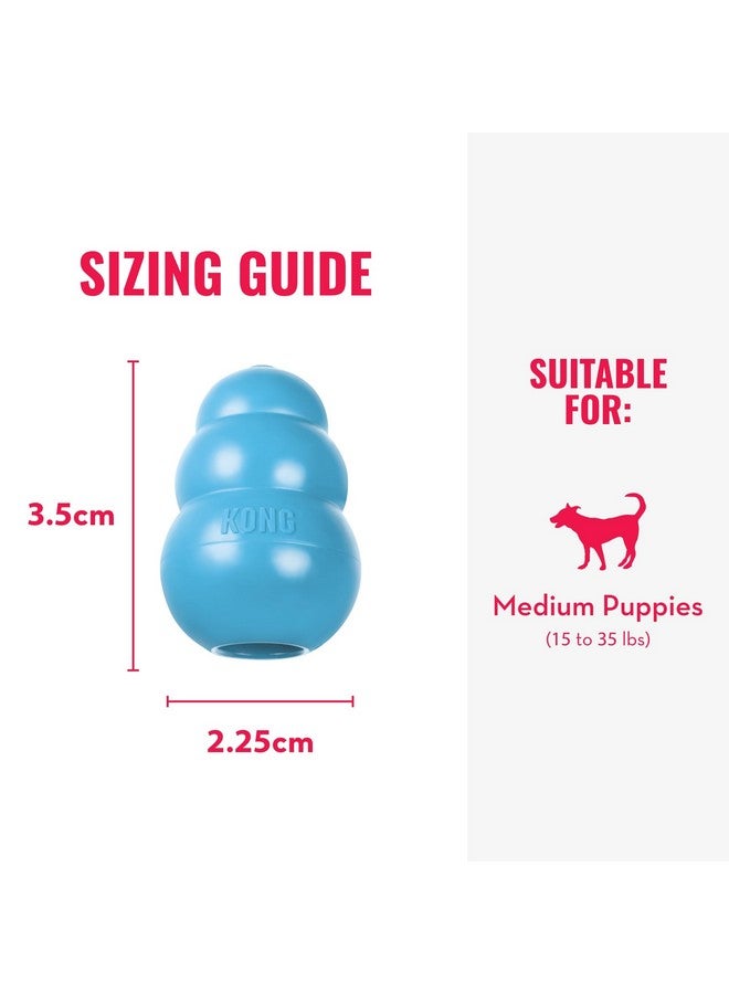 KONG Puppy - Natural Teething Rubber Chew Toy for Dogs - Stuffable Dog Toy for Extended Playtime - Chew & Fetch Toy for Puppies - for Medium Puppies - Blue - Image 4