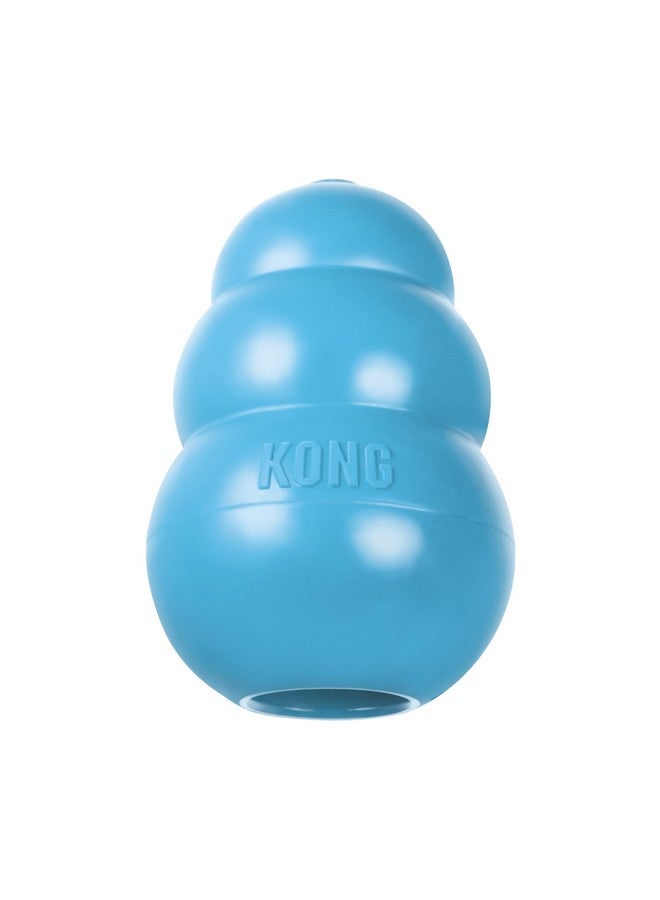 KONG Puppy - Natural Teething Rubber Chew Toy for Dogs - Stuffable Dog Toy for Extended Playtime - Chew & Fetch Toy for Puppies - for Medium Puppies - Blue - Image 1