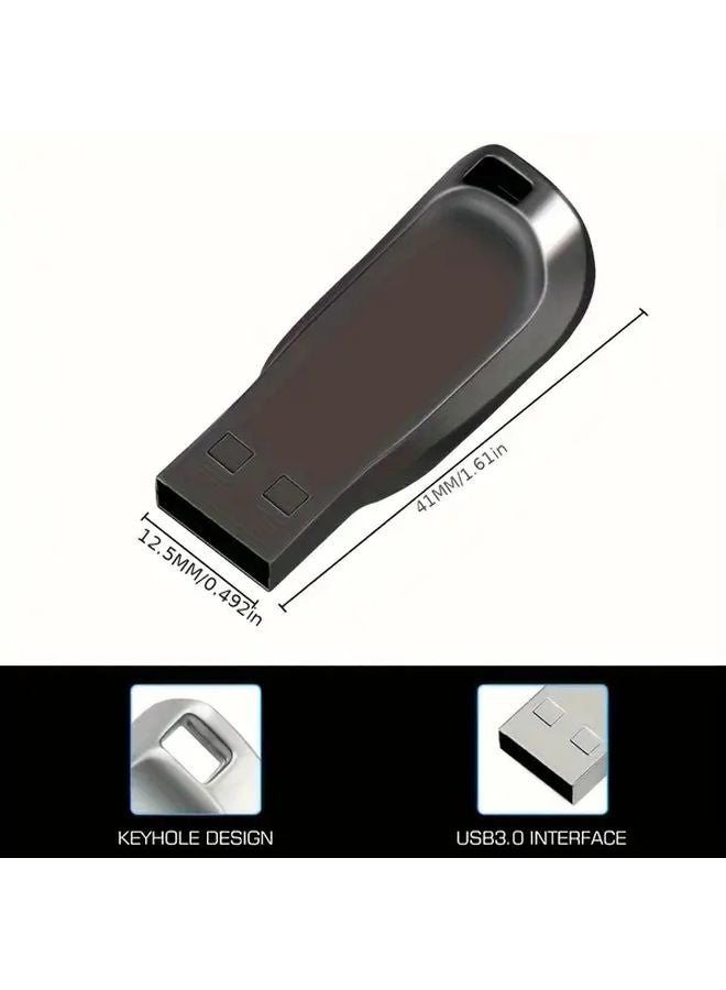 1GB USB 2 0 Flash Drive Metal High Speed Memory Stick Silvery Black - Image 3