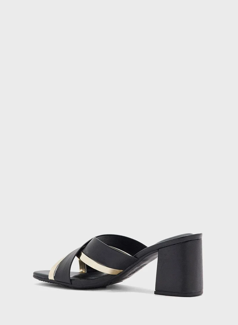 Beira Rio Cross Strap Mid Heel Sandals