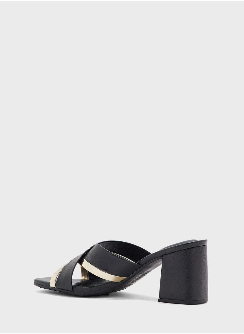 Beira Rio Cross Strap Mid Heel Sandals  - Image 3