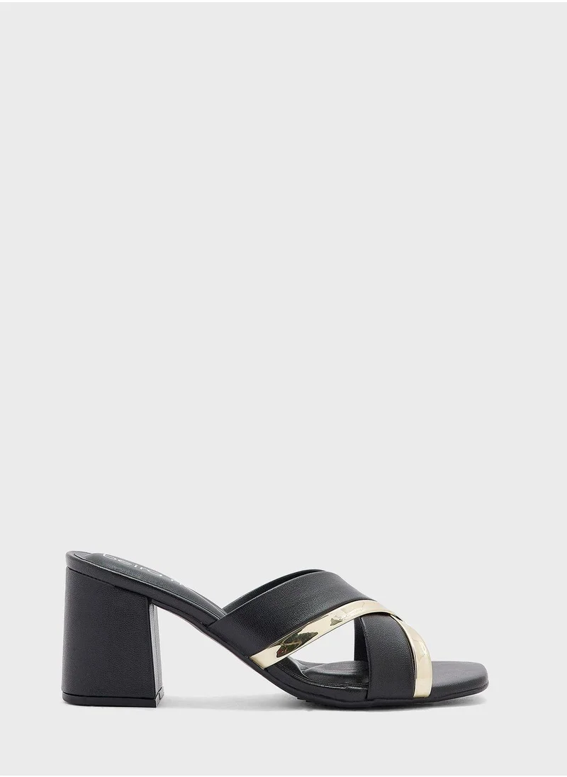 Beira Rio Cross Strap Mid Heel Sandals