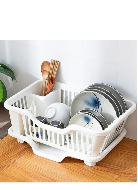 Riki Dish Rack with Drainer Base – Multi-Functional Pure Plastic Design