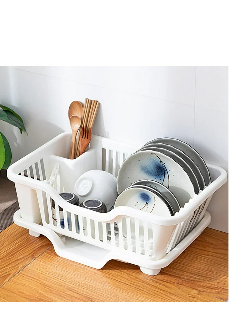 Riki Dish Rack with Drainer Base – Multi-Functional Pure Plastic Design