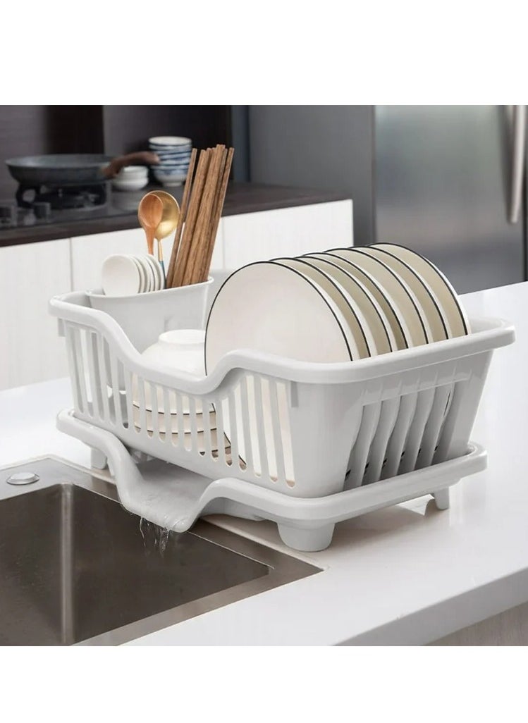 Riki Dish Rack with Drainer Base – Multi-Functional Pure Plastic Design