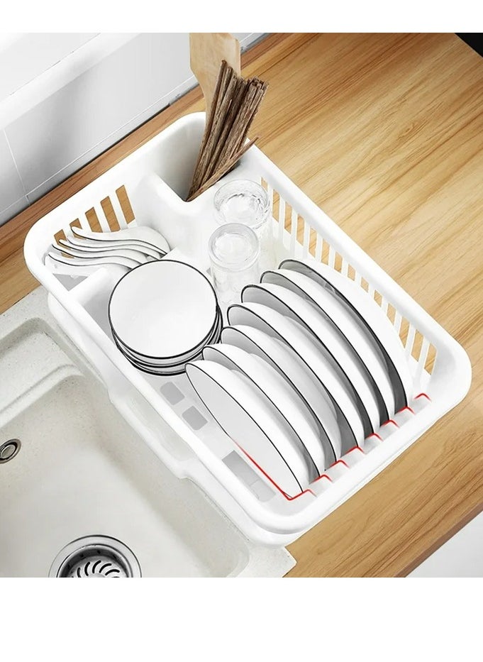 Riki Dish Rack with Drainer Base – Multi-Functional Pure Plastic Design