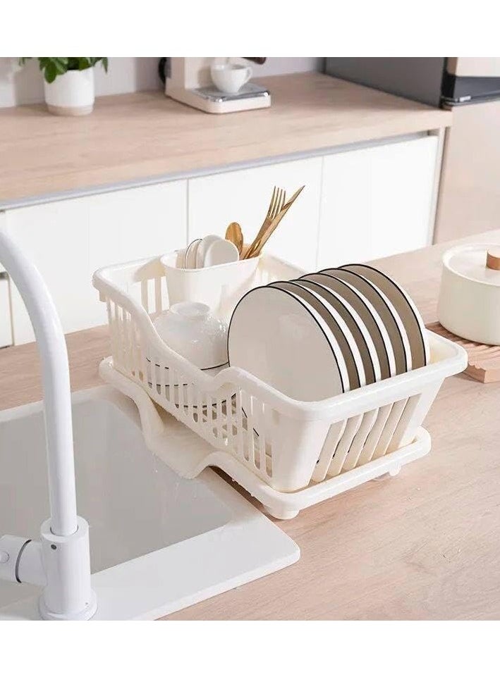 Riki Dish Rack with Drainer Base – Multi-Functional Pure Plastic Design