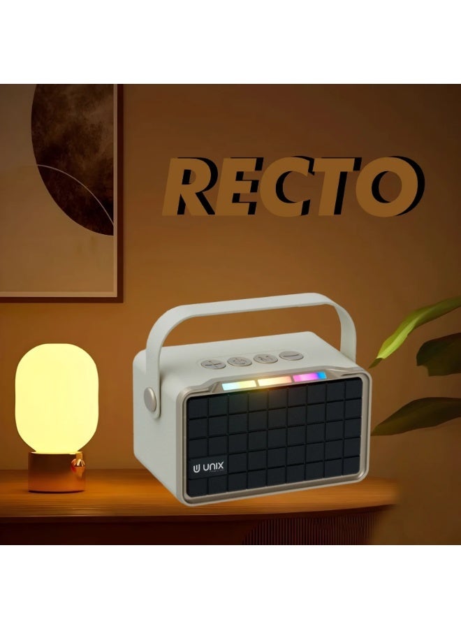 يونيكس مكبر صوت لاسلكي يونكس XB-U22 Recto مع إضاءة RGB | اتصال بلوتوث سريع مع وضع اقتران TWS | وقت تشغيل طويل مع صوت جهير عميق | دعم بطاقة TF وUSB | أسود - Image 4