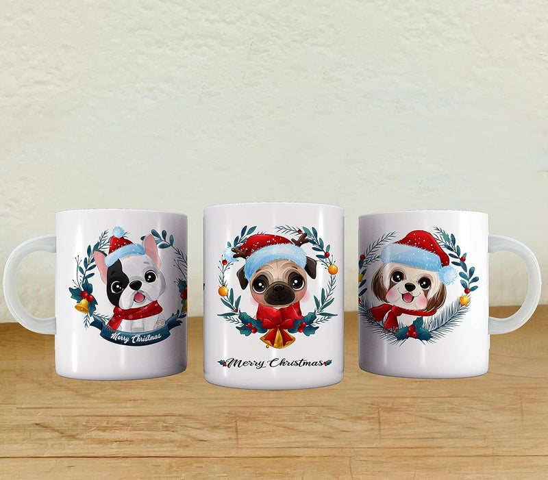 Happu Happu Printed Ceramic Coffee Mug Christmas Gifts Secret Santa Gifts 3 Cute Dog Gifts for Brother Kids Friends SoninLaw 8770WH3S  - Image 4