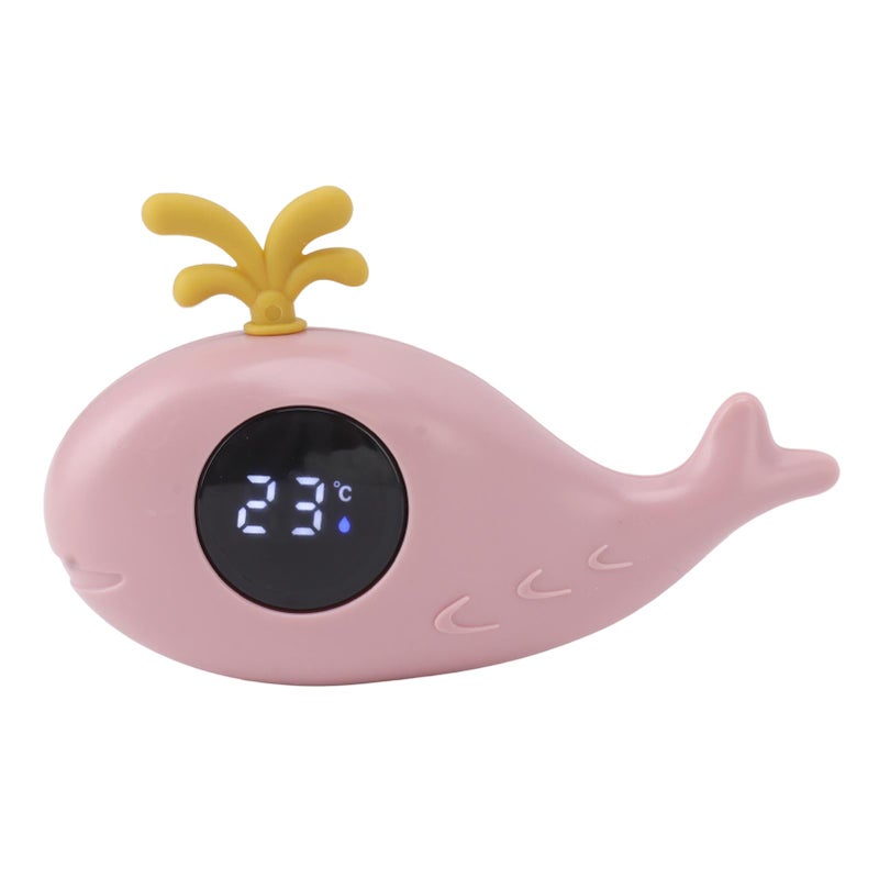 Baby Bath Thermometer Pink Soft Abs Material Portable Whale Shaped - Versatile Stable Design Water Thermometer for Newborn Parents Bath And Swimming Use - Image 1