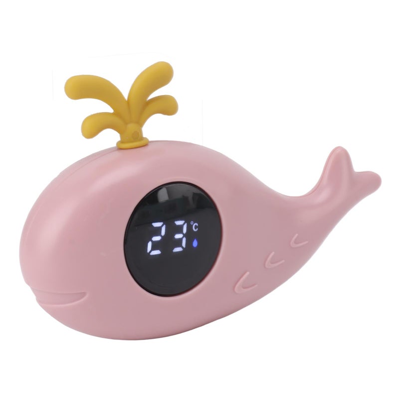 Baby Bath Thermometer Pink Soft Abs Material Portable Whale Shaped - Versatile Stable Design Water Thermometer for Newborn Parents Bath And Swimming Use - Image 2