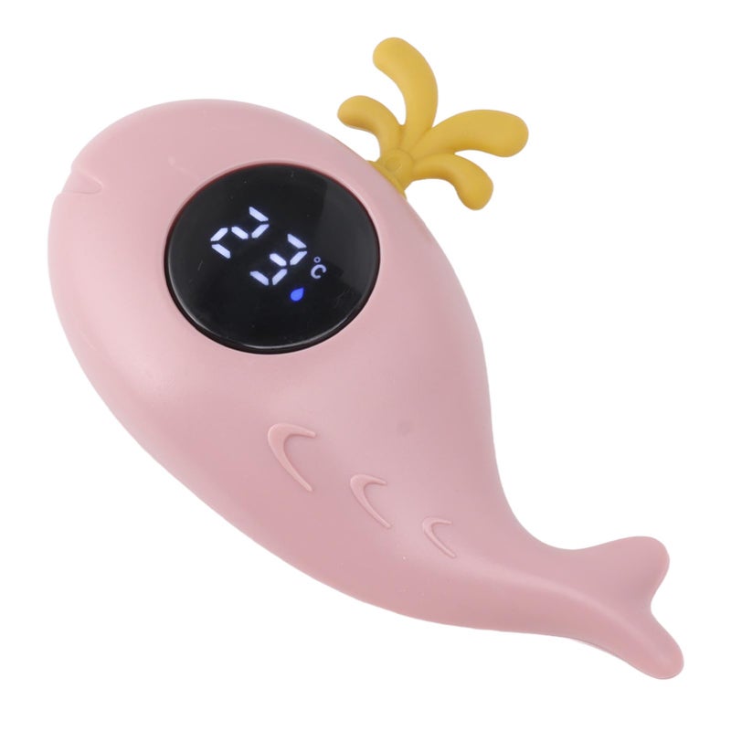 Baby Bath Thermometer Pink Soft Abs Material Portable Whale Shaped - Versatile Stable Design Water Thermometer for Newborn Parents Bath And Swimming Use - Image 5