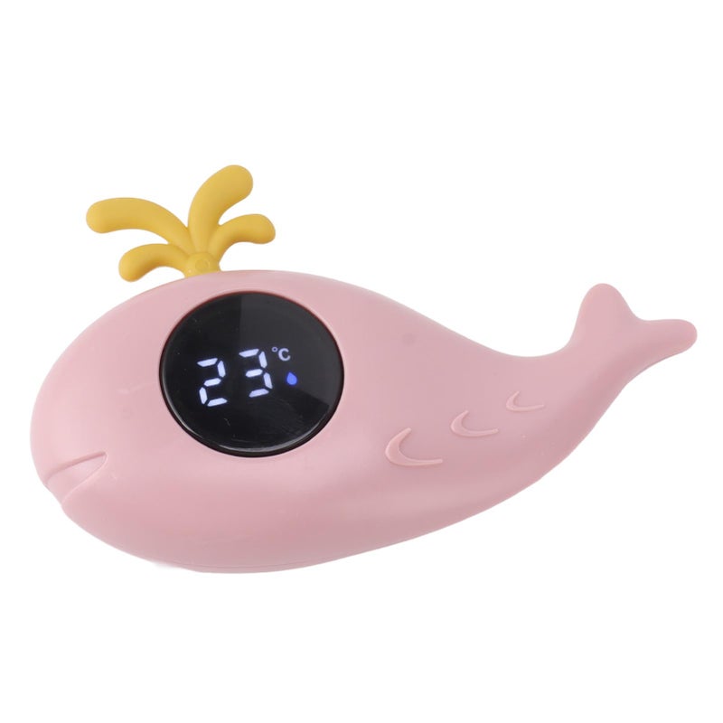 Baby Bath Thermometer Pink Soft Abs Material Portable Whale Shaped - Versatile Stable Design Water Thermometer for Newborn Parents Bath And Swimming Use - Image 3