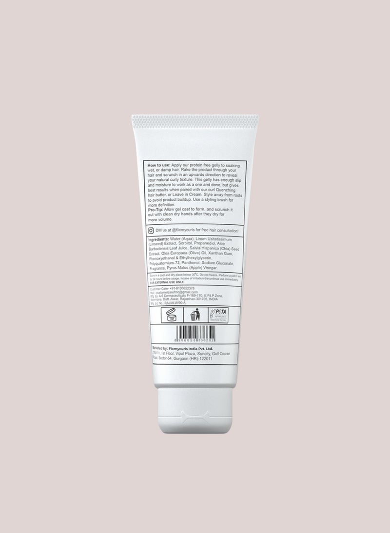 Fix My Curls Curl Quenching Flaxseed Gelly | 100GM / 200GM | With Aloe Vera, Chia & Flax Seeds | For Curly, Wavy & Frizzy Hair | Silicone Free Curl Definition with Strong Hold Curl Defining Gel | Vegan | Fix My Curls - Image 3