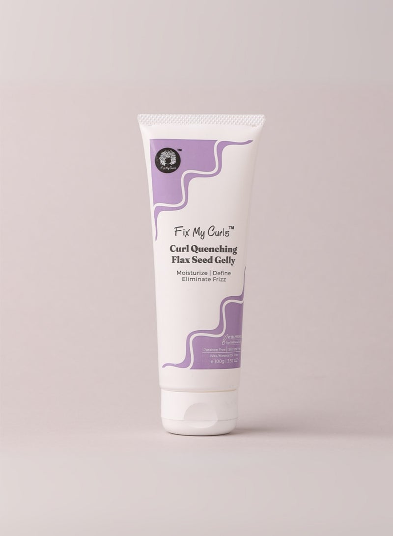 Fix My Curls Curl Quenching Flaxseed Gelly | 100GM / 200GM | With Aloe Vera, Chia & Flax Seeds | For Curly, Wavy & Frizzy Hair | Silicone Free Curl Definition with Strong Hold Curl Defining Gel | Vegan | Fix My Curls - Image 1