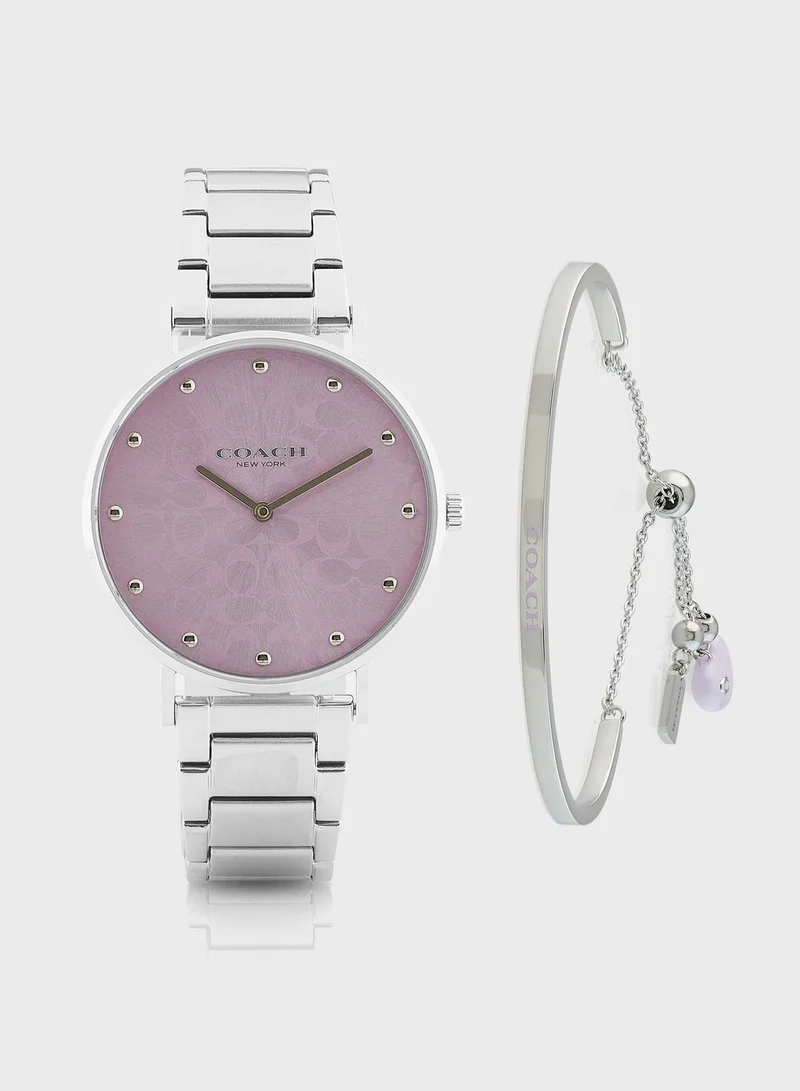 COACH Perry Giftset Steel Strap Analog Watch