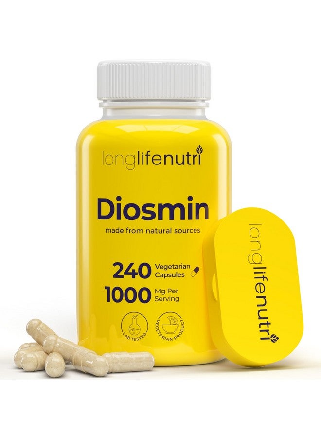 LongLifeNutri Diosmin 1000mg Advanced Formula - 240 Capsules for Circulatory Health Support, 4-Month Supply, Non-GMO, Made in USA - Daily Wellness Supplement - Image 1