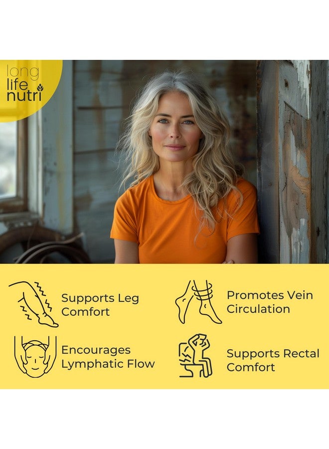 LongLifeNutri Diosmin 1000mg Advanced Formula - 240 Capsules for Circulatory Health Support, 4-Month Supply, Non-GMO, Made in USA - Daily Wellness Supplement - Image 4