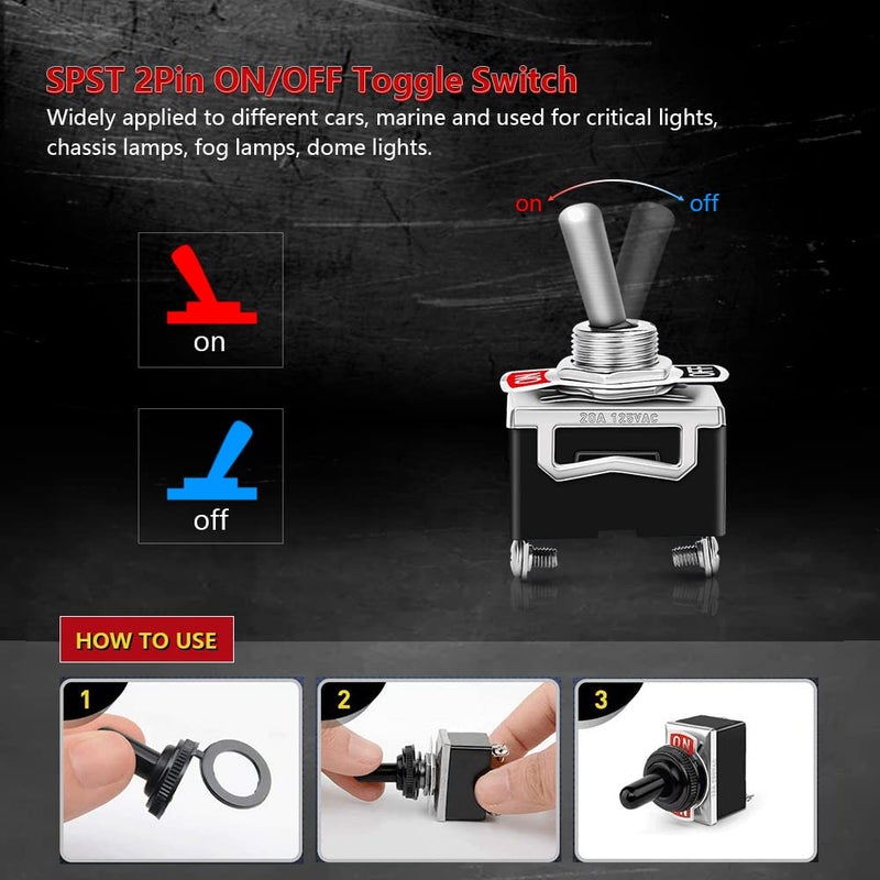 COROTC 8 Pack Waterproof Toggle Switches - Image 4
