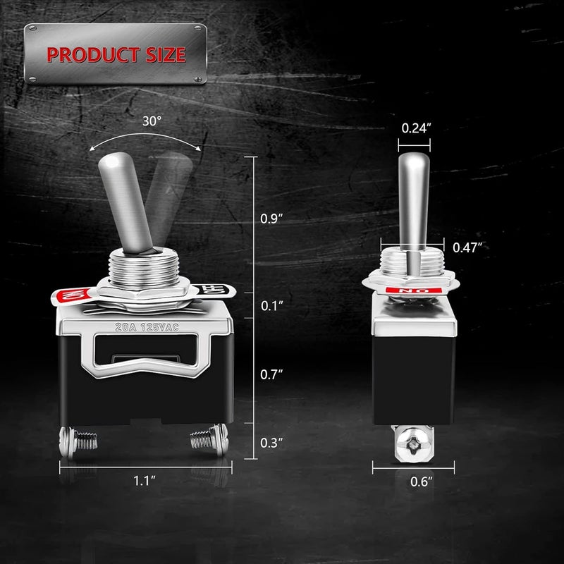 COROTC 8 Pack Waterproof Toggle Switches - Image 2