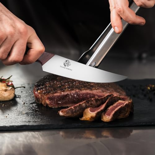 DDF iohEF Steak Knives Set of 6, Non-serrated Steak Knife 4.5 Inch High Carbon Japanese Stainless Steel Kitchen Steak Knife 6 Pieces Dinner Knives Ultra Sharp with Ergonomic Handle and Gift Box - Image 5