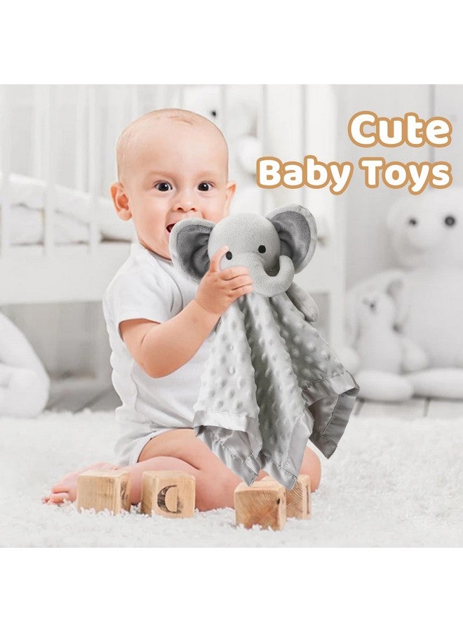 Pro Goleem Elephant Loveys for Babies Soft Security Blanket Baby Snuggle Toy Stuffed Animal Blanket Baby Registry Search Baby Boy Gifts for Infant and Toddler Gray 16 Inch - Image 3