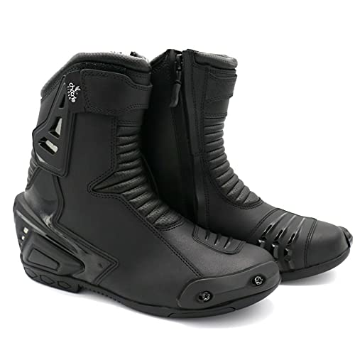 ChoCho Track Real Leather Motorbike Shoes High Tech Mens Short Motorcycle Racing Sports Boot numeric_10 - Image 1