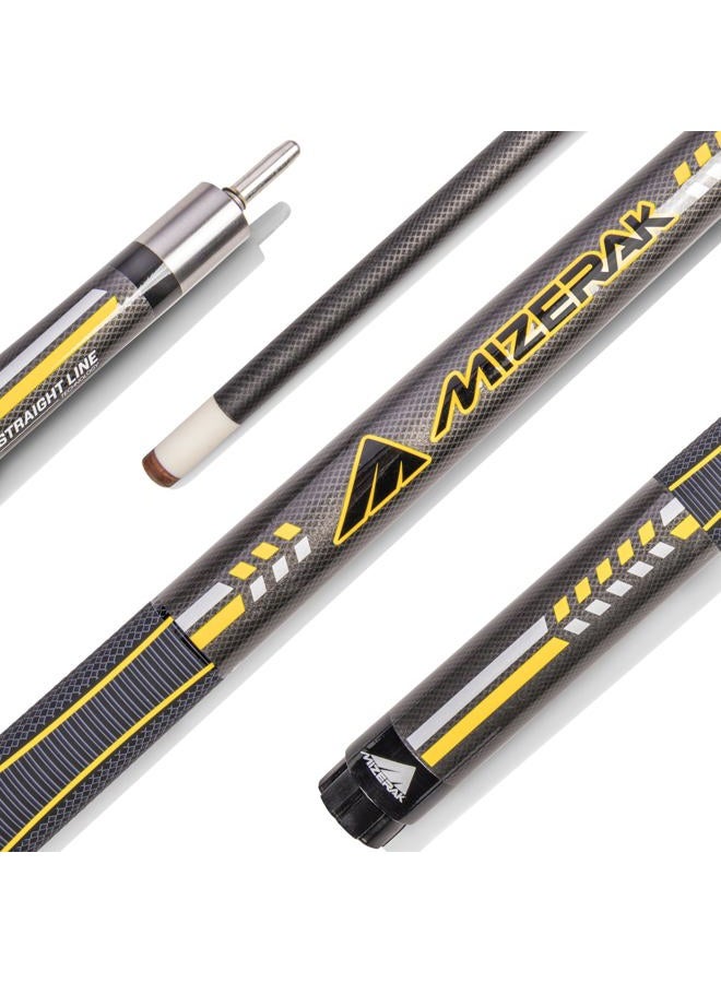 Mizerak 58" 2-Piece Black Premium Carbon Composite 3D Grip Cue with Straight Line Technology - Image 1