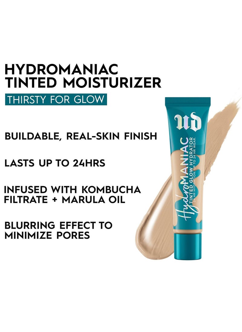 Urban Decay Urban Decay Hydromaniac Dewy Foundation, Hydrating Tinted Moisturizer for Dry Skin, Buildable Medium Coverage, with Kombucha Filtrate & Marula Oil, Non-comedogenic, Vegan, Cruelty-free - 1.1 fl oz  - Image 4