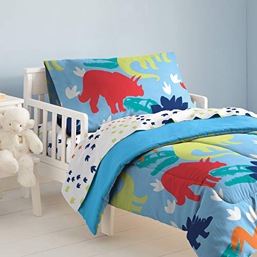 dream FACTORY - 2D742300MU Dinosaur Comforter Set, Toddler, Blue/Green/Multicolor/Orange/Red/White - Image 2