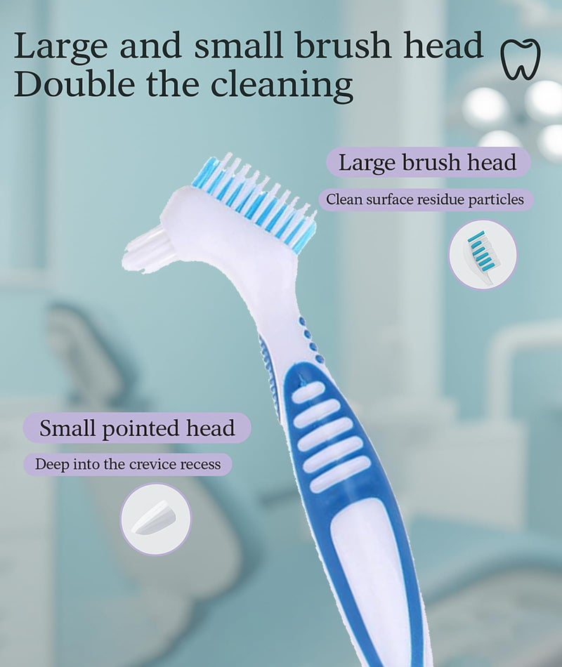 INIMAGINE 4 Pcs Denture Cleaning Brush Set Soft Brush for Teeth Retainer Cleaner Multi-Color Denture Toothbrushes Teeth Cleaner for Effective Teeth Cleaning ﻿ - Image 2
