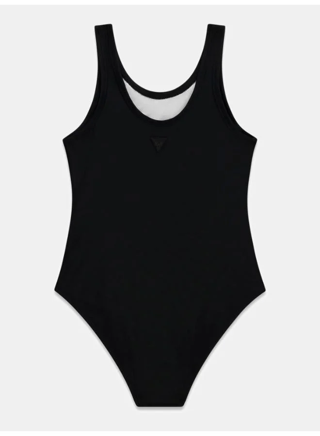 Guess Jet Black A996 Youth Logo One Piece Swimsuit for Women | Best Price UAE