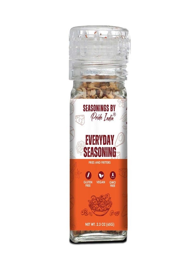 Pride of India Everyday Seasoning | Tangy Spicy All Purpose Mix for Chicken Vegetables Mushrooms Fritters | Non-Bioengineered Vegan Gluten Free | Convenient Grinder Cap Jar - 2.3 oz (65 gm) - Image 1