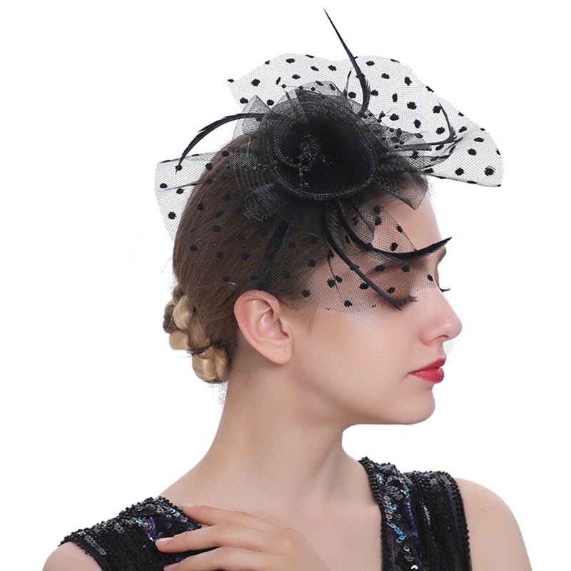 Vintage Fascinator Hat Mesh Headband Party Headwear for Halloween Party - Image 4