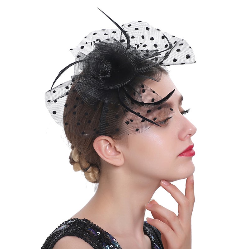 Vintage Fascinator Hat Mesh Headband Party Headwear for Halloween Party - Image 5