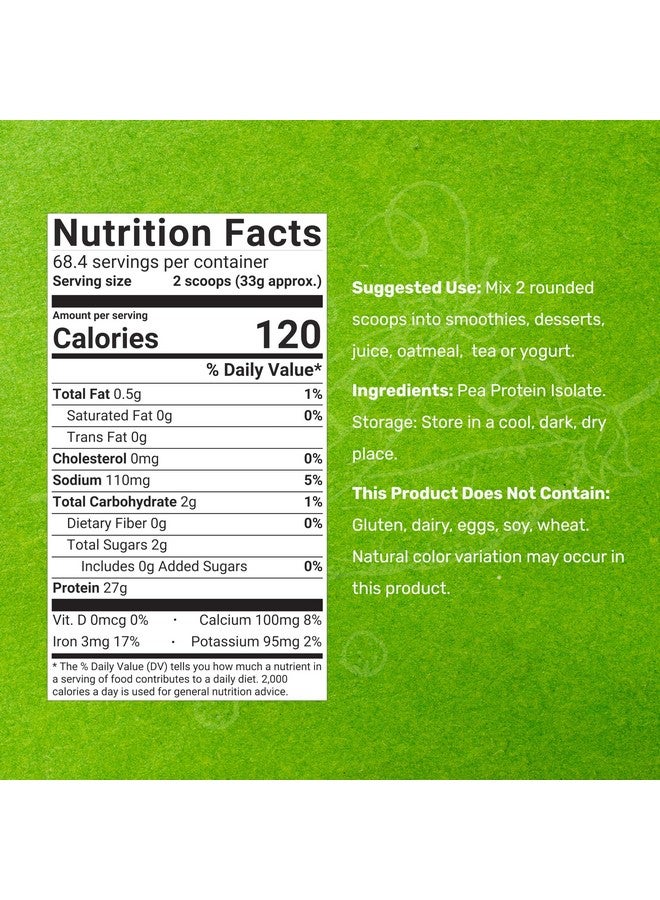 ملحق الصفقة مسحوق بروتين البازلاء بدون نكهة من DEAL SUPPLEMENT، 5 أرطال - بازلاء فاخرة مزروعة في أمريكا الشمالية - شكل معزول سهل الهضم - رائع للمشروبات أو البارات أو الوجبات الخفيفة - حصة 27 جرام من البروتين، خالٍ من الصويا، نباتي - Image 2