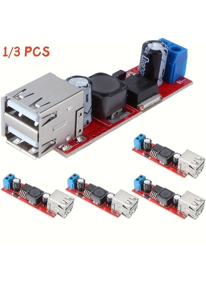 Red Dual USB Step Down Module 6 40V to 5V 3A DC Buck Converter Voltage Regulator - Image 2