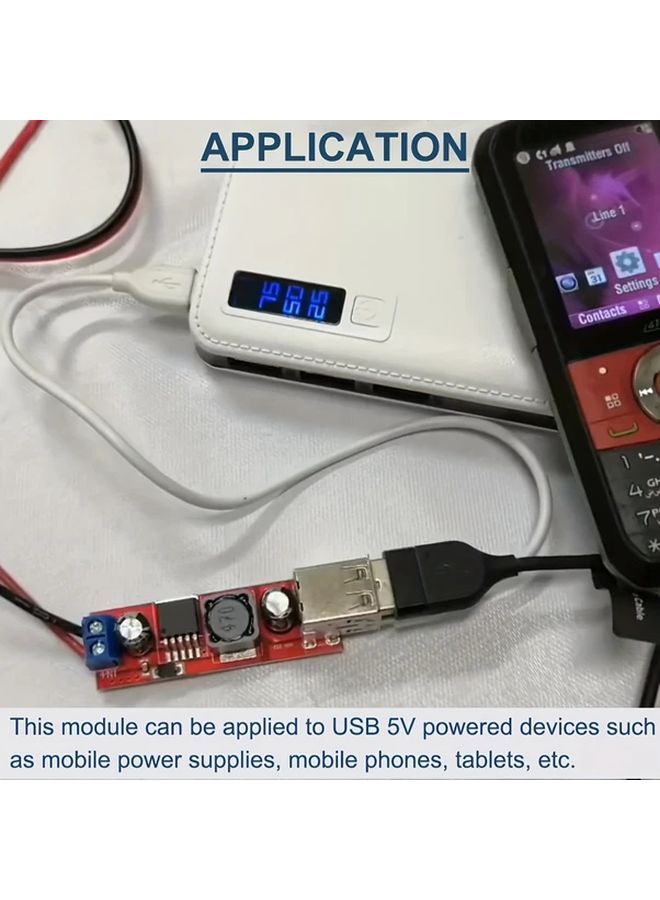 Red Dual USB Step Down Module 6 40V to 5V 3A DC Buck Converter Voltage Regulator - Image 4