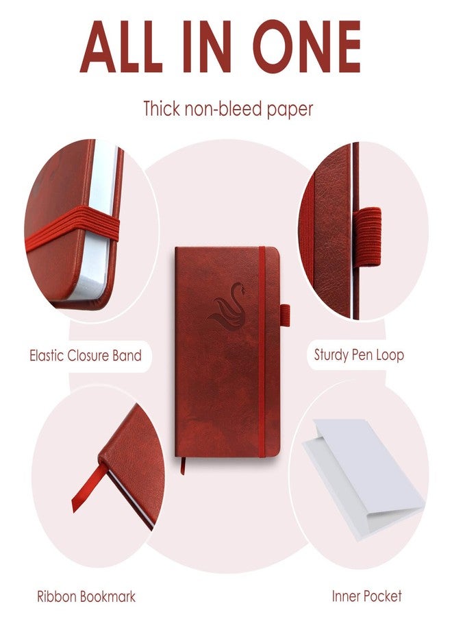 Jxselect Elegant Password Book with Alphabetical Tabs - Hardcover Password Book for Internet Website Address Login - 7" x 10" Password Keeper and Organizer w/Notes Section & Back Pocket (Wine Red) - Image 4