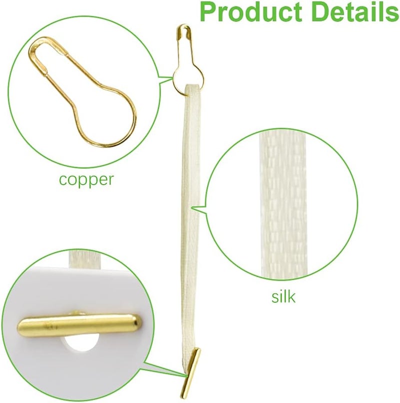 Renashed 4.5" 500Pcs Hang Tag Fasteners Silks and Satin Strings Safety Pin and Barb Easy and Fast to Attach (Beige) - Image 5
