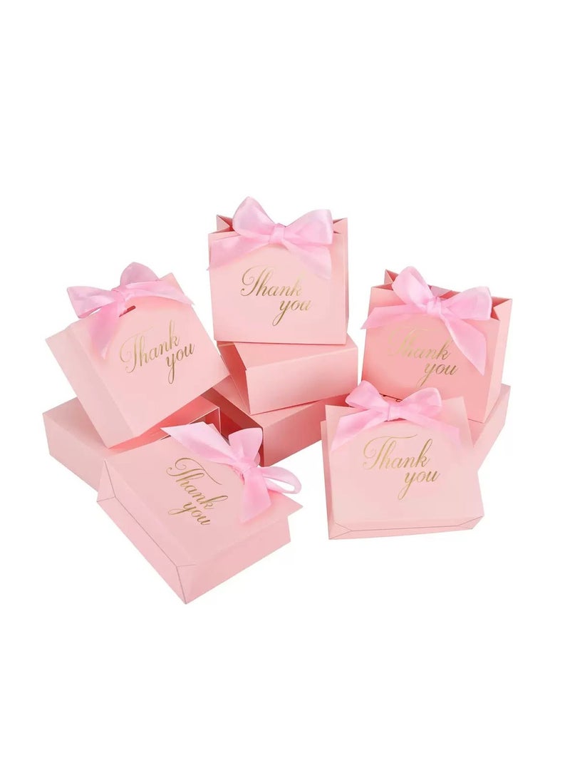 Generic 20PCS Small Thank You Gift Bags, Mini Party Favor Bags Light Blue Candy Bags Treat Boxes Paper Gift Bags with Bow Ribbon for Wedding Bridal Baby Shower Birthday Party  - Image 1
